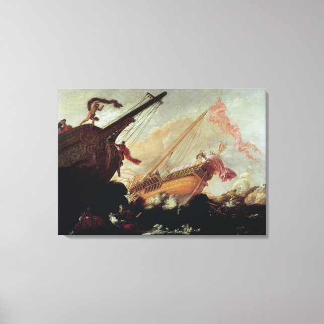 Toile Des galions se sont échoués sur un rivage rocheux (Recto)