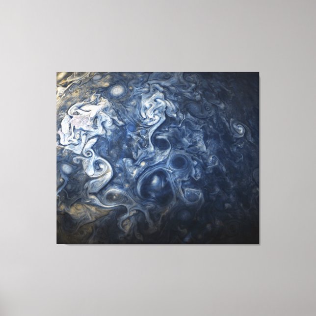 Toile Des nuages bleus scintillants de la planète Jupite (Recto)
