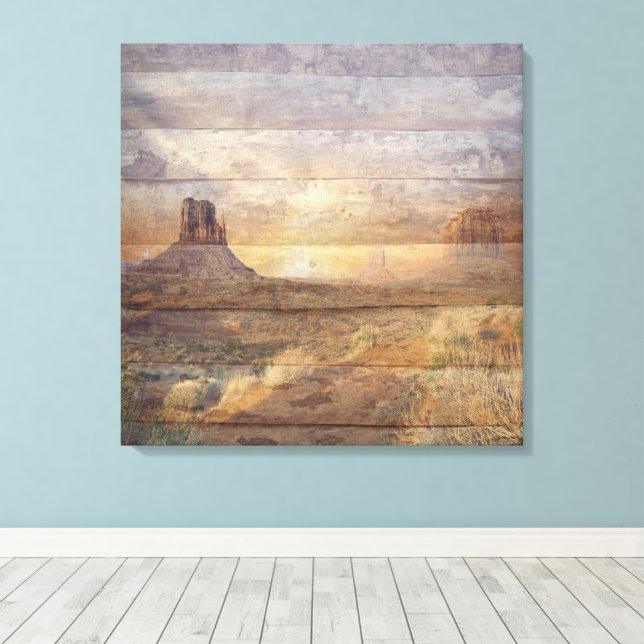 Toile Desert Landscape Monument Valley And Cloudy Sky (Insitu (Plancher de Bois))