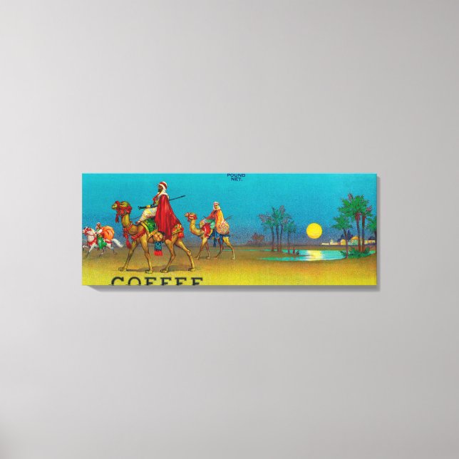 Toile Desert Scene Étiquette café (Recto)