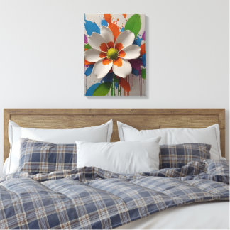 Toile Design d'art coloré aux murs de fleurs