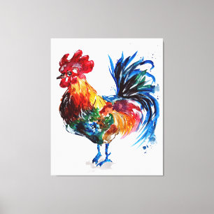 Toile Design d'art de poulet coloré animal   AMOUREUX DE