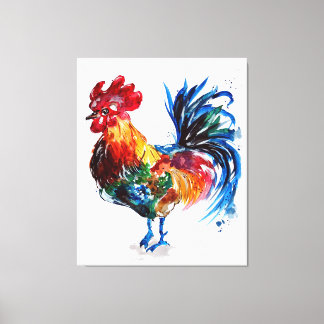 Toile Design d'art de poulet coloré animal | AMOUREUX DE
