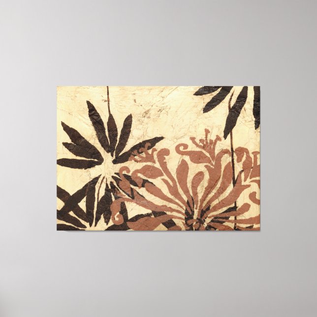 Toile Design de crayon floral avec Feuilles tawny (Recto)