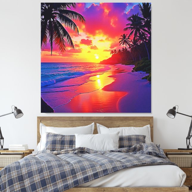Toile Design de rêve de plage Sunset Vibrant (Insitu(Chambre))