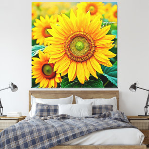 Toile Design de sérénité du terrain de tournesol doré