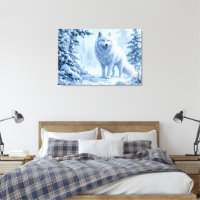Design du paysage hivernal du loup blanc arctique