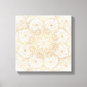 Toile Design en marbre de Mandala Floral Gold tendance
