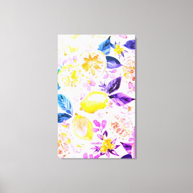 Toile design exotique citron dernier cri (Recto)