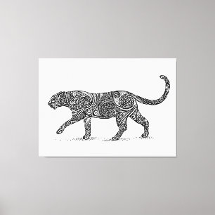 Toile Design Leopard noir & blanc