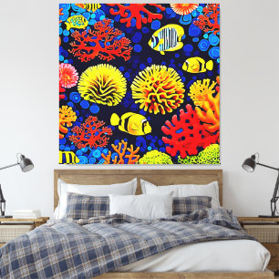 Toile Design lumineux de la vie sous-marine