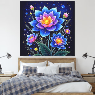 Toile Design merveilleux de rêves floraux cosmiques