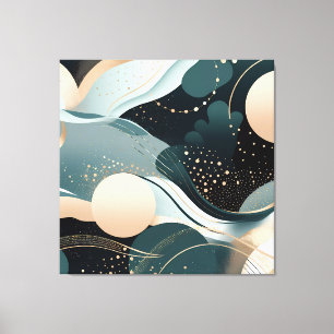 Toile Design moderne turquoise Abstrait et rose vif