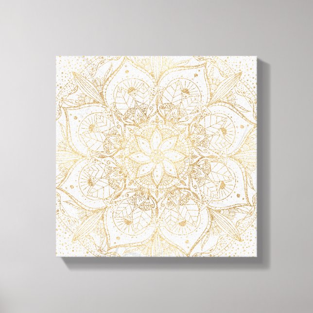 Toile Design tendance or floral Mandala Marble (Recto)