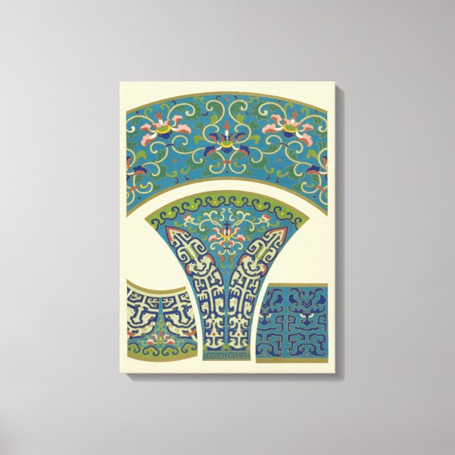Toile Designs orientaux bleus avec facettes souriantes (Recto)
