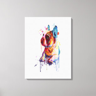 Toile Dessin à la main en français Bulldog