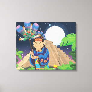Toile Dessin animé Aztek