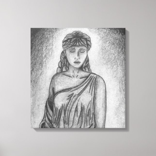 Toile Dessin au crayon de déesse par Sara Motolanez (Recto)