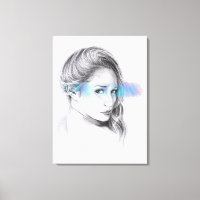 Dessin au crayon de portrait de fille