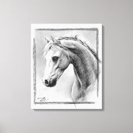 Toile Dessin au fusain de tête de cheval Art équin