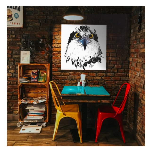 Toile Dessin blanc noir d'un balbuzard pêcheur "Roi des  (Créateur téléchargé)