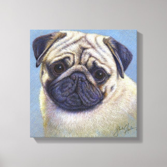 Toile Dessin de chien carlin par Glenda S. Harlan (Recto)