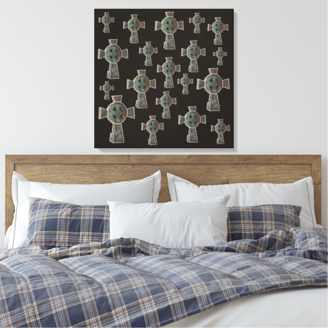 Toile Dessin de croix de tête de cimetière gothique d'Ha (Insitu(Chambre))