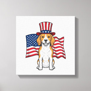Toile Dessin de gravure vintage de drapeau de chien Beag