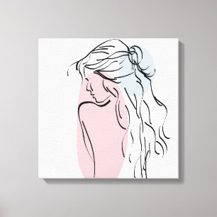 Toile Dessin de la fille de la femme