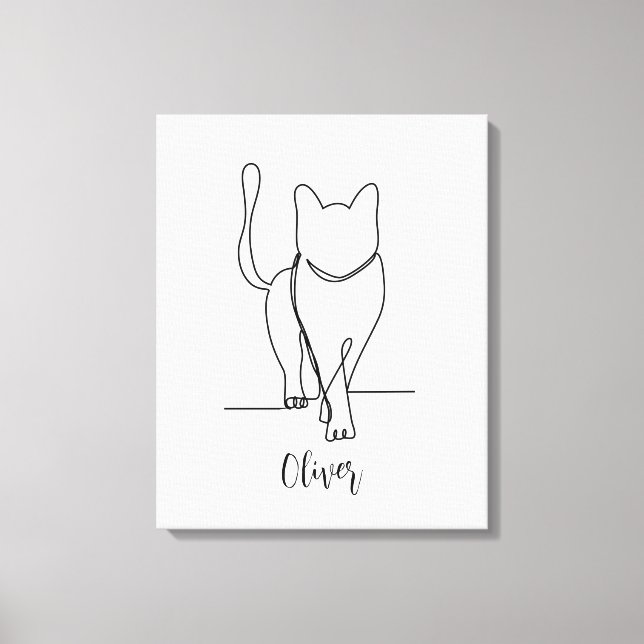 Toile Dessin de marche pour chat Imprimer une ligne pers (Recto)