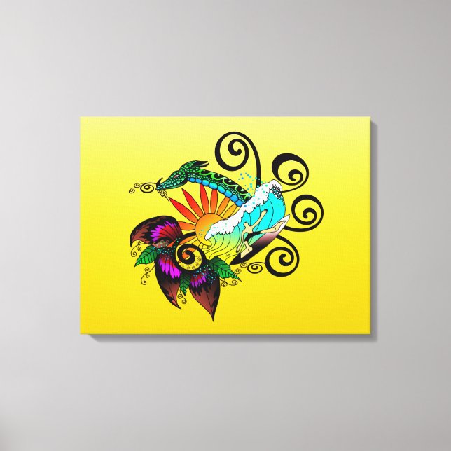 Toile Dessin de Surfer Dude (Recto)