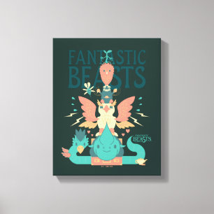 Toile Dessin Des Bêtes Fantastiques Émergent De Suitca