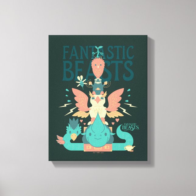 Toile Dessin Des Bêtes Fantastiques Émergent De Suitcase (Recto)