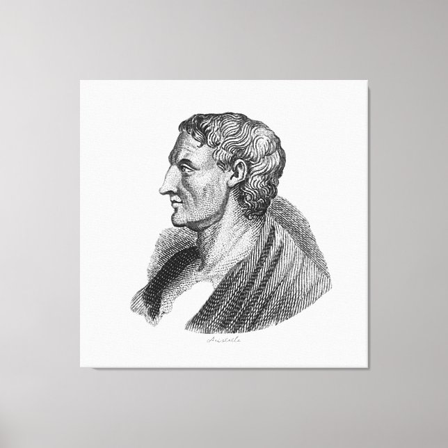 Toile Dessin Portrait du philosophe grec Aristote (Recto)