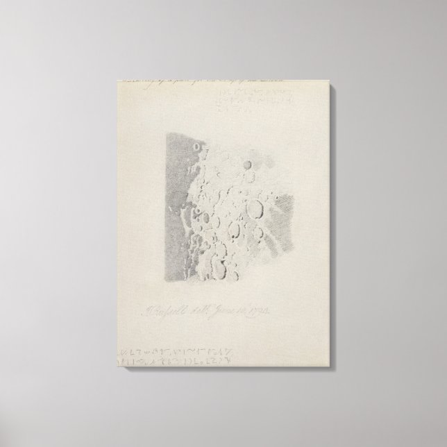 Toile Dessin pour la carte de la lune, 1794 (crayon sur  (Recto)