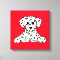 Dessin simple de contour de chien Dalmatien rembou