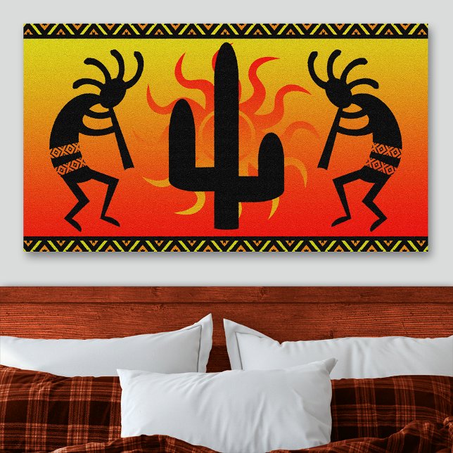 Toile Dessin tribal du cactus de Southwest Kokopelli (Créateur téléchargé)