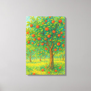 Toile Dessin vibrant d'Apple Orchard
