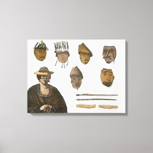 Toile Détail des coiffes et des armes pour pêcher dans