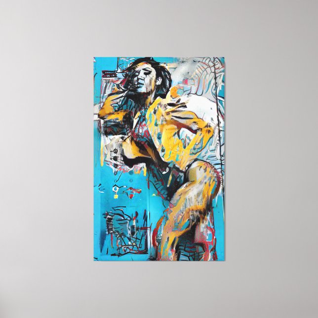 Toile 'Déterminé' Abstraite femme Silhouette Wall Art (Recto)