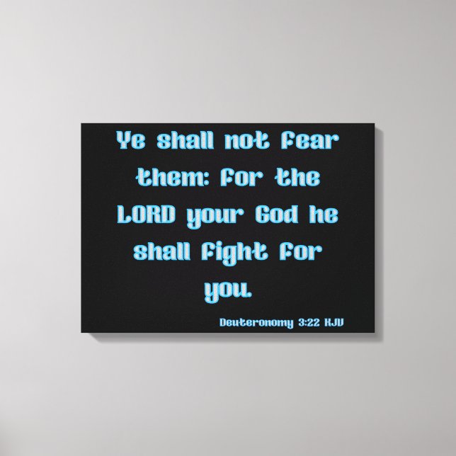 Toile Deutéronome 3:22 Bible Verse KJV Wall Art (Recto)