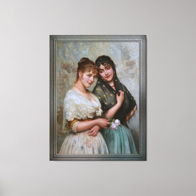 Toile Deux femmes vénitiennes par Eugene de Blaas (Recto)
