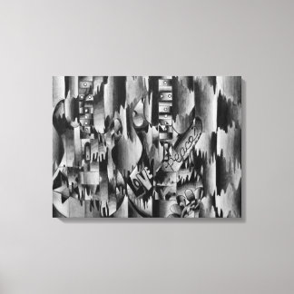 Toile Deux guitares au crayon