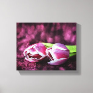 Toile Deux tulipes roses