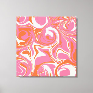 Toile Déversement - rose, orange et crème
