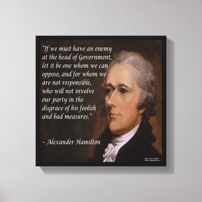Toile Devis Alexander Hamilton "Enemy Leader" Imprimer (Recto)