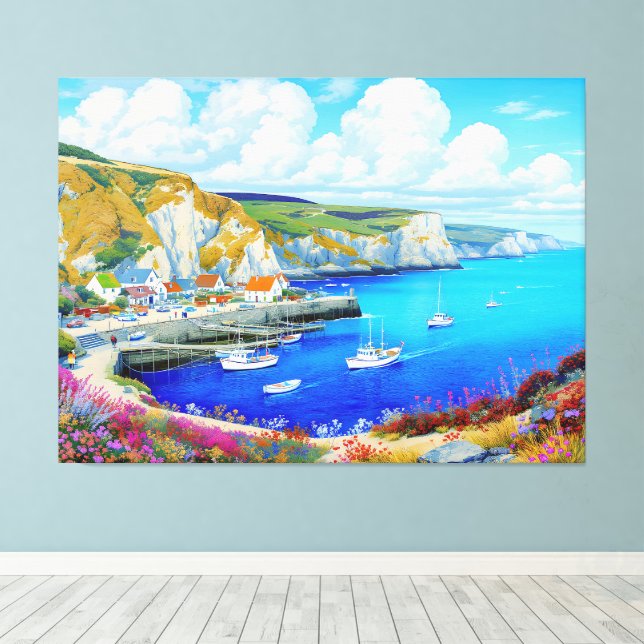 Toile "Devon Harbour Dreamscape" - Un paysage marin angl (Insitu (Plancher de Bois))