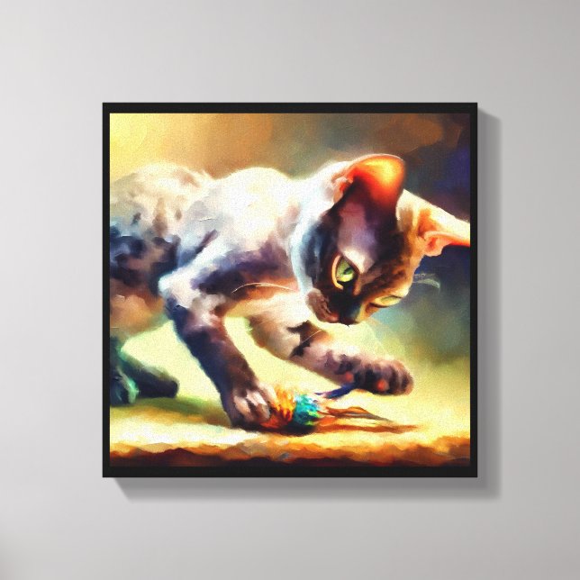 Toile Devon Rex Cat (Recto)