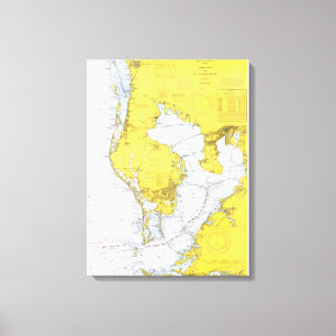 Toile Diagramme nautique de Tampa Bay, la Floride