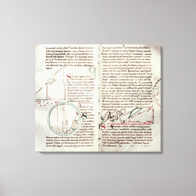 Toile Diagrammes des mesures et du texte (vellum) (Recto)